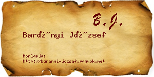 Barényi József névjegykártya